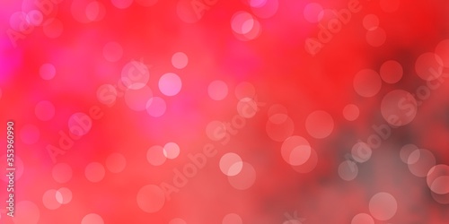 Light Pink vector backdrop with dots. Abstract decorative design in gradient style with bubbles. Design for your commercials.