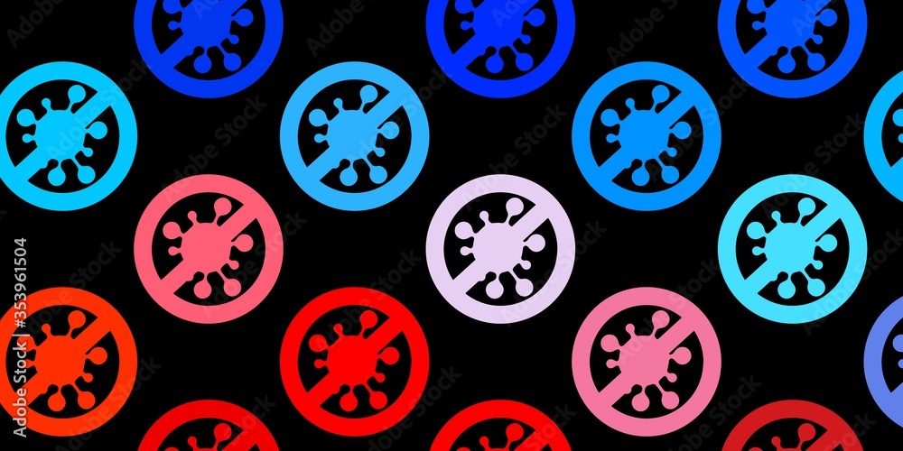 Dark Blue, Red vector template with flu signs. Dark Blue, Red vector template with flu signs.