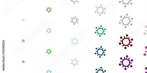 Light Multicolor vector backdrop with virus symbols.