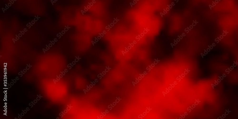 Dark Red vector texture with cloudy sky. Colorful illustration with abstract gradient clouds. Beautiful layout for uidesign.