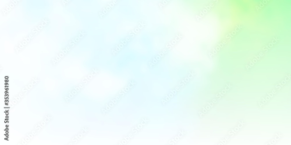 Light Blue, Green vector texture with cloudy sky. Shining illustration with abstract gradient clouds. Pattern for your commercials.