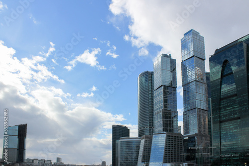 Canvas Print Moscow City skyscrapers building construction architecture,