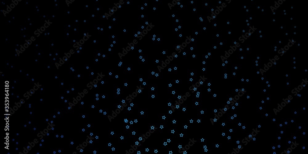 Dark BLUE vector pattern with abstract stars. Colorful illustration in abstract style with gradient stars. Best design for your ad, poster, banner.