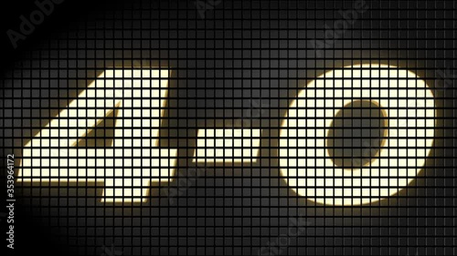 Digital scoreboard with 4 - 0 score text footage.