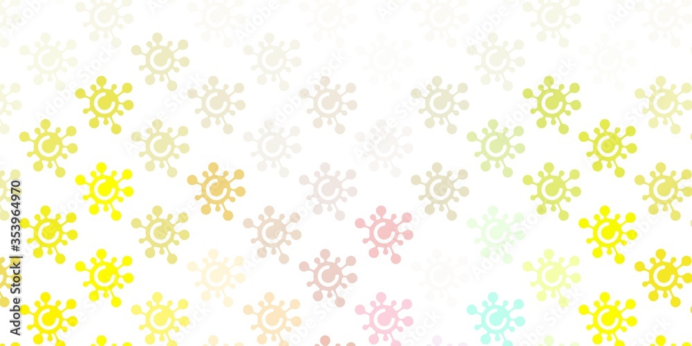 Light Green, Red vector background with covid-19 symbols. Light Green, Red vector background with covid-19 symbols.