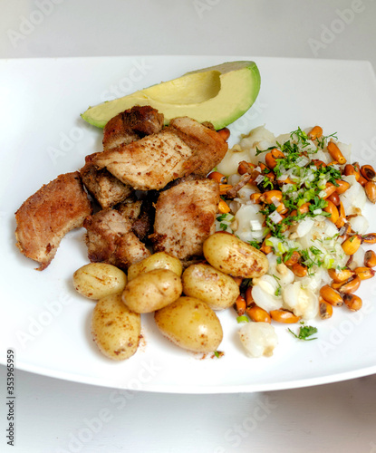 Typical Ecuadorian food, fritada photo