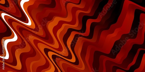 Dark Orange vector background with wry lines. Colorful illustration in abstract style with bent lines. Pattern for business booklets, leaflets