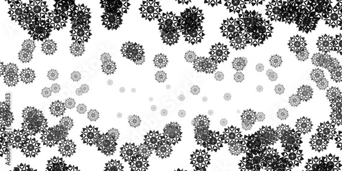 Light Gray vector layout with beautiful snowflakes.
