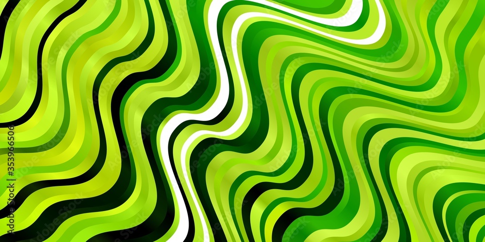 Light Green, Yellow vector template with lines. Abstract illustration with bandy gradient lines. Pattern for commercials, ads.