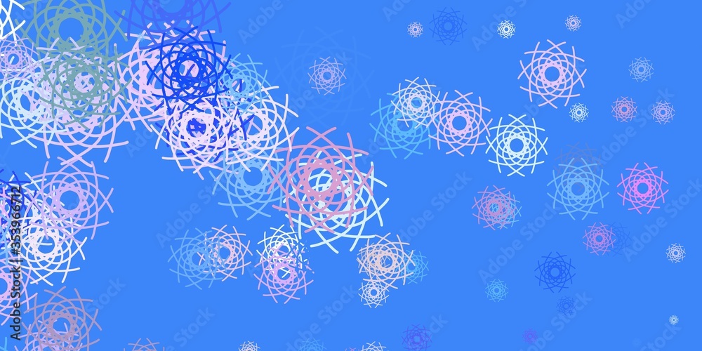 Light Blue, Red vector background with random forms.