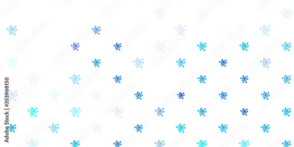 Light BLUE vector template with flu signs.