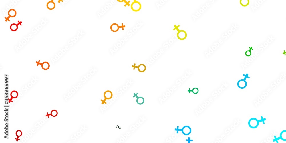 Light Blue, Yellow vector background with woman symbols. Light Blue, Yellow vector background with woman symbols.