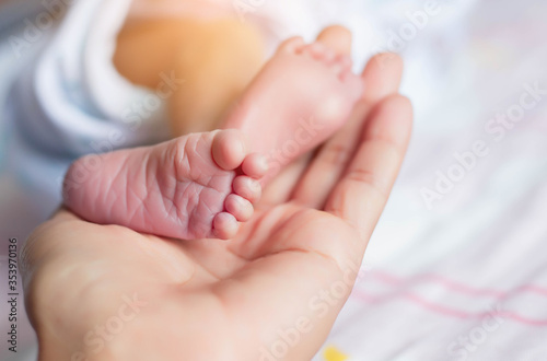 Closeup of newborn baby love