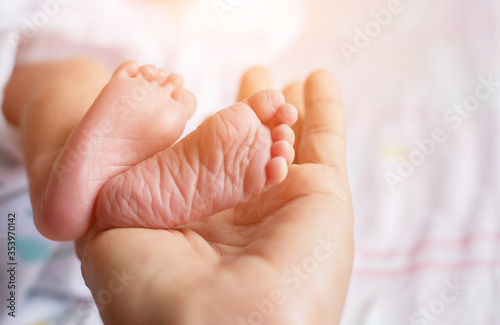 Closeup of newborn baby love