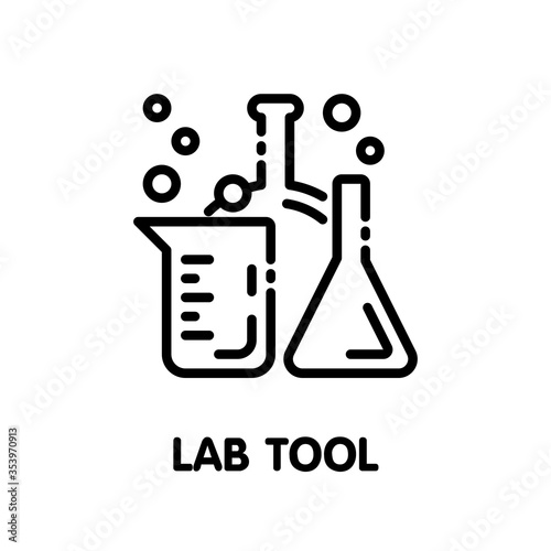 Lab tool outline icon style design illustration on white background