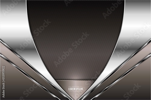  Elegant metallic background with brown and silver vector illustration