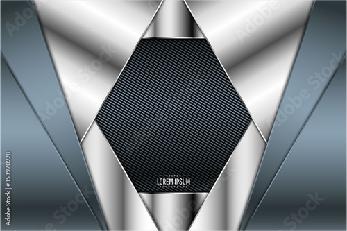  Abstract background metallic of blue with dark space vector illustration.