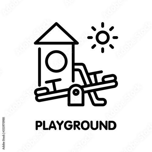 Playground outline icon style design illustration on white background