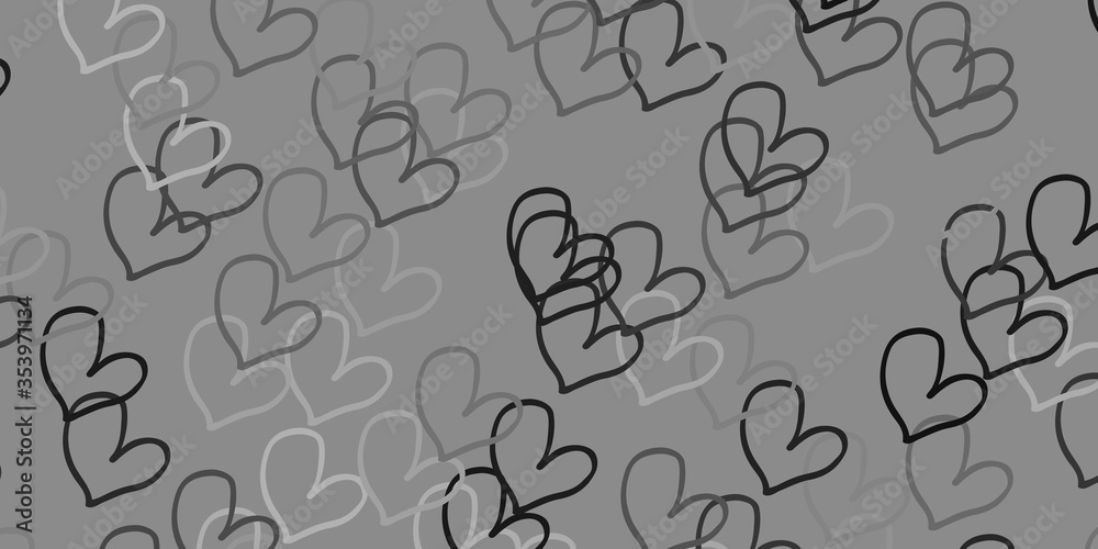 Light Gray vector background with hearts. Light Gray vector background with hearts.