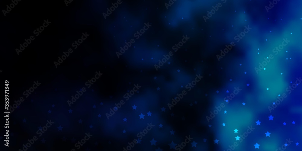 Dark BLUE vector texture with beautiful stars. Colorful illustration with abstract gradient stars. Pattern for websites, landing pages.
