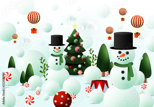 christmas greetings design template vector/illustration