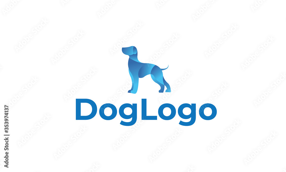 Dog Logo can for Pet Clinic, Veterinary, Pet care, Pet Shop - Dog Shop - Dog Community - DOg LOvers with modern design, fresh concept, blue color, and vector EPS 10