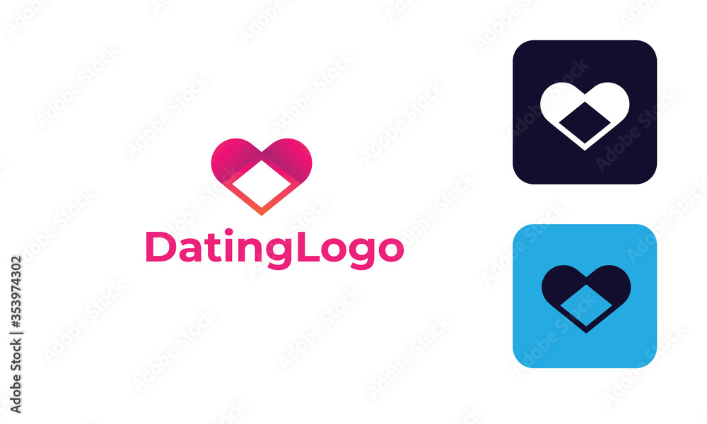 Dating Logo can for Icon Love app , logo heart -romance symbol - logo heart for website with modern design , fresh concept ,blue color and vector EPS 10 Dating Logo can for Icon Love app , logo heart -romance symbol - logo heart for website with modern design , fresh concept ,blue color and vector EPS 10