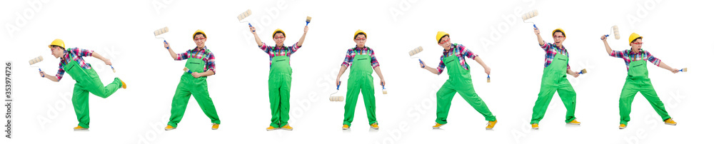 Funny painter isolated on white Funny painter isolated on white