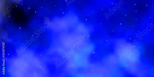 Dark BLUE vector texture with beautiful stars. Blur decorative design in simple style with stars. Best design for your ad, poster, banner.