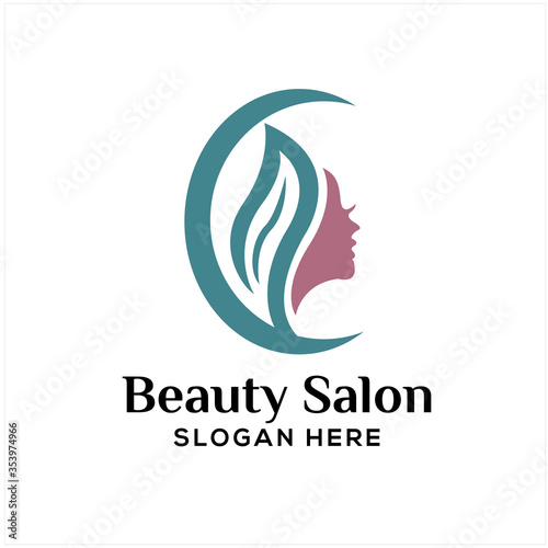 The beauty and salon vector logo is simple and elegant