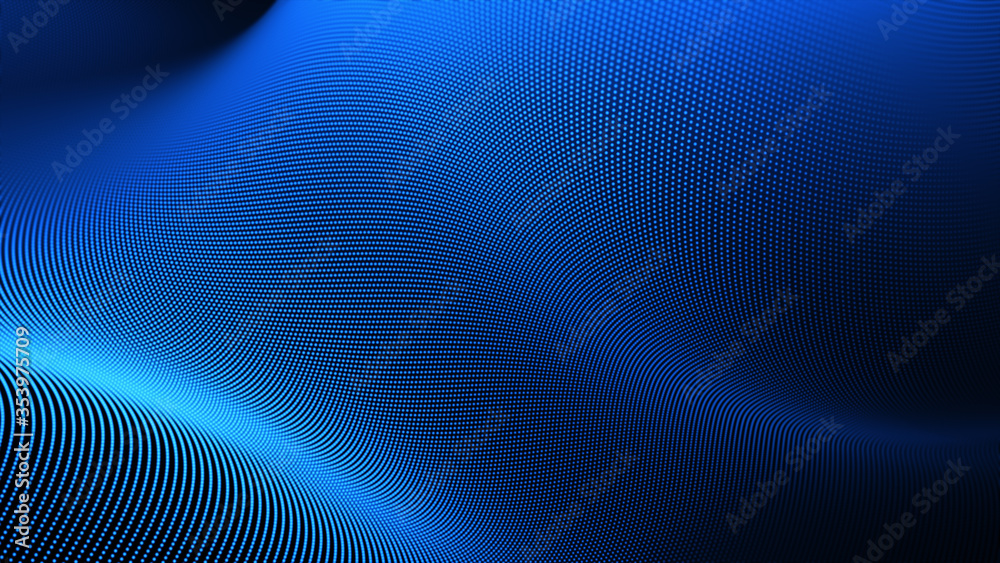 Blue digital particles wave flow, Digital cyberspace abstract background Blue digital particles wave flow, Digital cyberspace abstract background