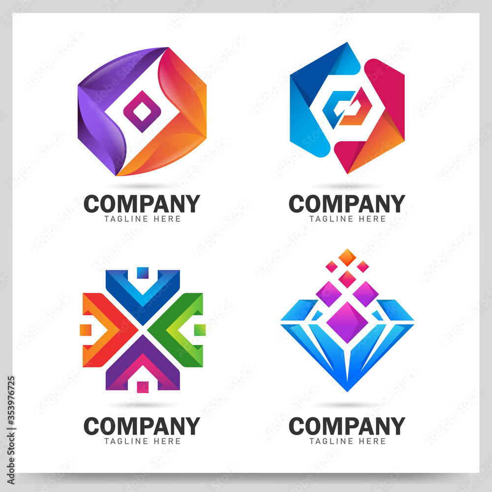 Collection of abstract business logo design. Graphic design element. Vector illustration. Collection of abstract business logo design. Graphic design element. Vector illustration.