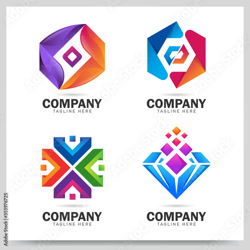 Free Download Collection of abstract business logo design. Graphic design element. Vector illustration. - GFXLoad