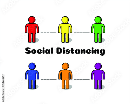 Illustration vector of social distancing for fight the covid19. keeping your distance is one way to fight covid 19. stay at home.