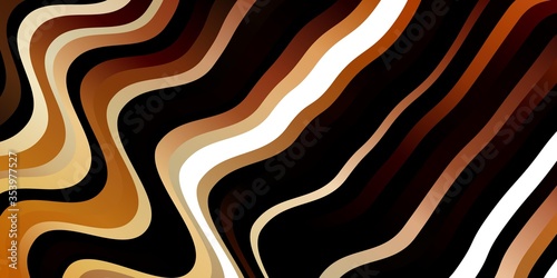 Dark Orange vector pattern with wry lines. Brand new colorful illustration with bent lines. Design for your business promotion.