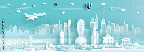 Travel China landmarks in Macau famous city of Asia.