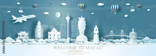 Travel architecture China landmarks in Macau famous city of Asia .