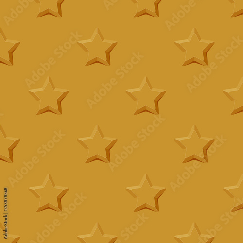 pattern of 3d golden star-shape paper art