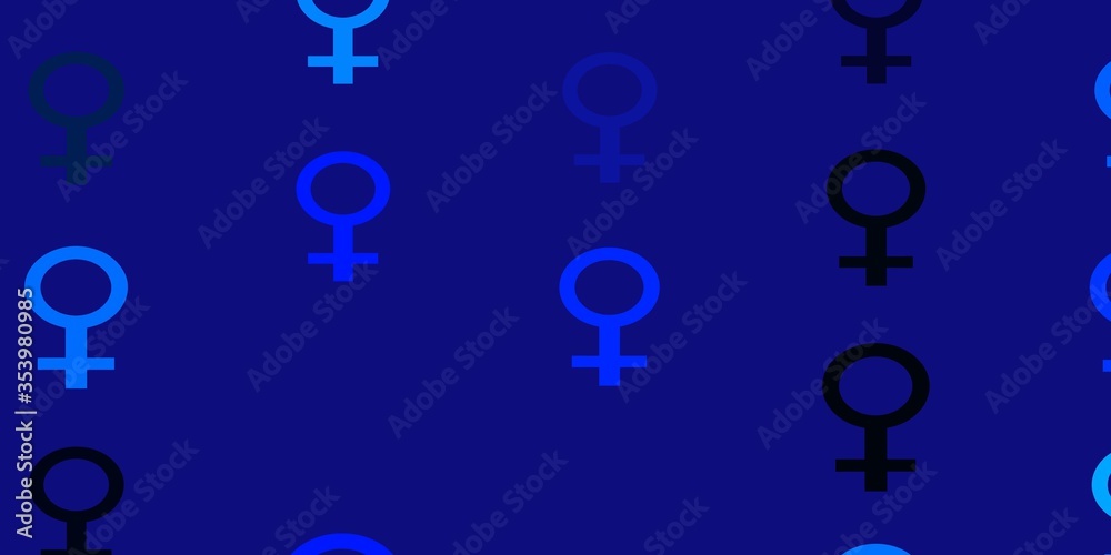Light Pink, Blue vector texture with women's rights symbols. Light Pink, Blue vector texture with women's rights symbols.