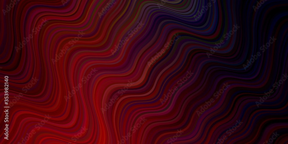 Fototapeta premium Light Pink, Red vector template with curved lines.