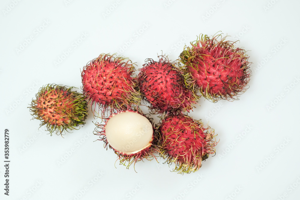 rambutan isolated on the white background rambutan isolated on the white background
