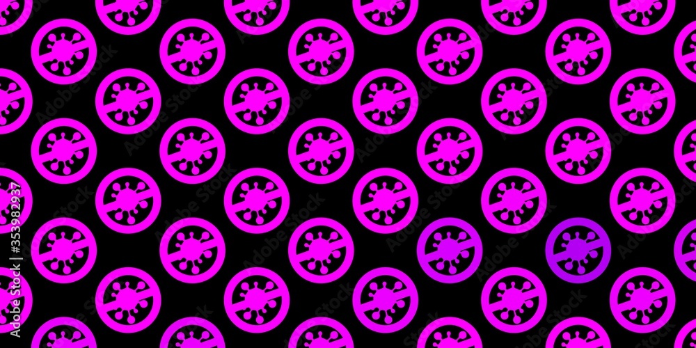 Dark Pink vector background with covid-19 symbols. Dark Pink vector background with covid-19 symbols.