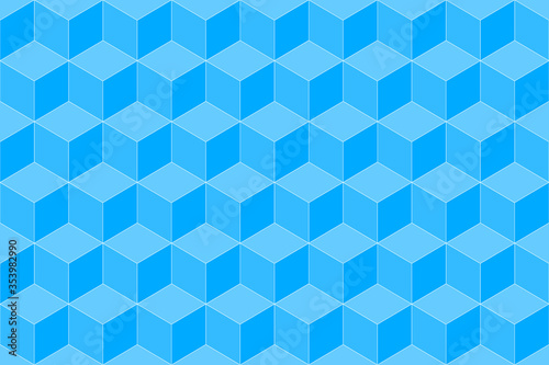 Cube square box Grid tile with soft light sky blue background for use as technology background.