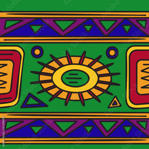 Seamless ethnic background folk african endless pattern