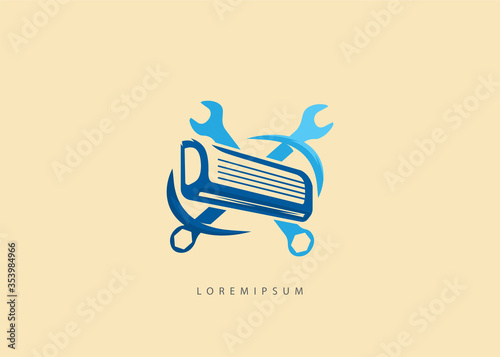 air conditioner repair service logo template