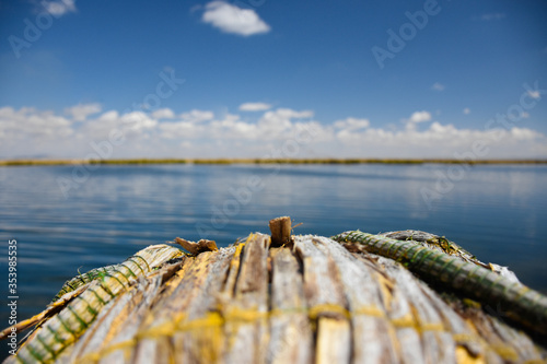 wooden boat on the lake