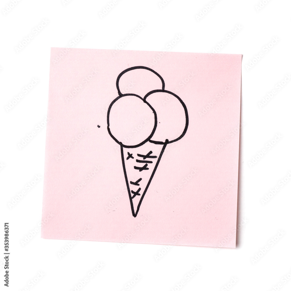 Isolated sticker with the image of the ice cream symbol on a white background Isolated sticker with the image of the ice cream symbol on a white background