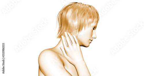 neck pain 3d illustration