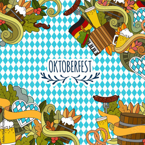 Doodle style design for Oktoberfest beer festival
