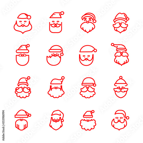 Santa Claus icon set 